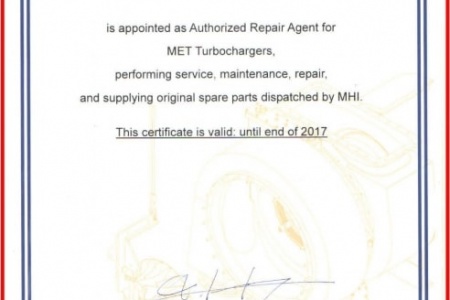 Authorization letter and Certificate of training at MHI the second time (October 2016)